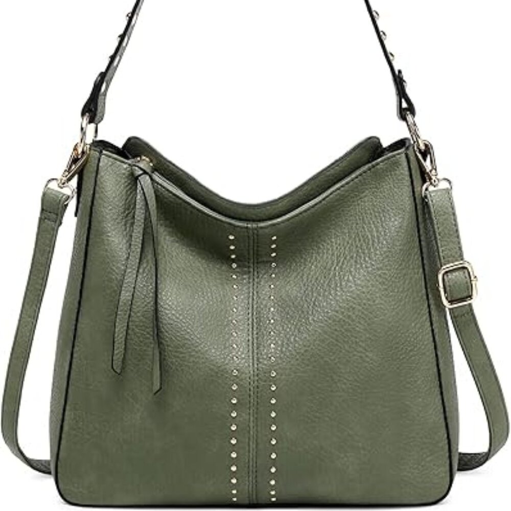 Hobo Crossbody Shoulder Bag Vegan Leather Medium Size Women's Purse Satchel